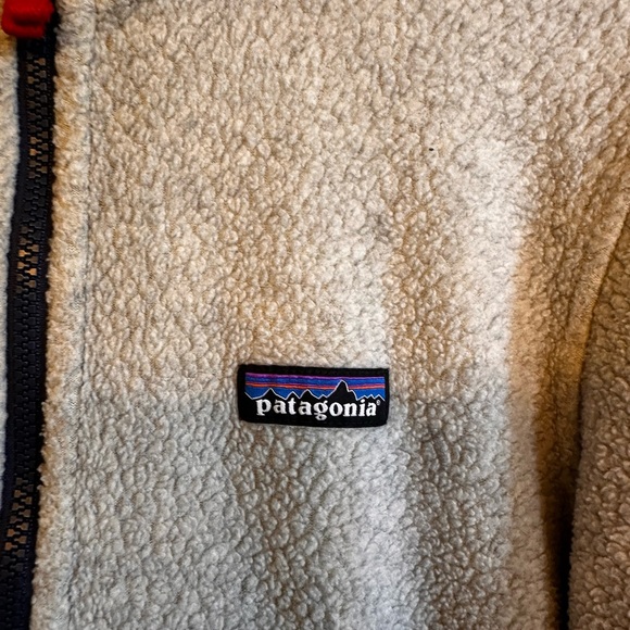 Patagonia men’s small vintage cream/gray with blue trim zip up jacket. - Picture 5 of 14